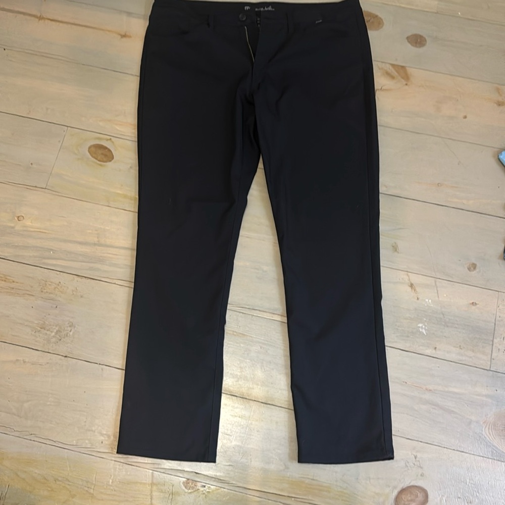 Relaxed Black Pants. They have a good stretch and can be dressed up and down